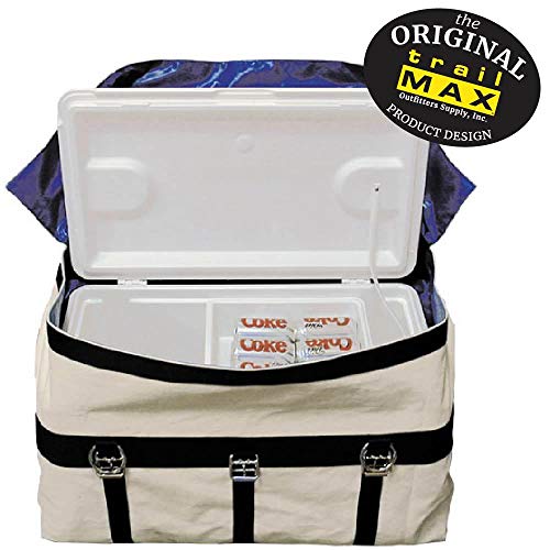 Oversized Large Canvas and Vinyl Pack Pannier Bags, Sold in A Pair, 18 Ounce Treated Canvas, for Use with A Pack Saddle, Ideal for Horse and Mule Packing – Carry Your Cooler or Ice Chests to Camp