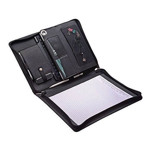 iPad Keyboard Portfolio, Executive Leather Padfolio Case with Bluetooth Keyboard for 10.5 inch iPad Pro,Black