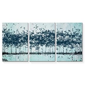 Wall26-3 Plane Canvas Wall Art-Abstract Oil Painting Tree Forest-Giclee Painting Wall Bedroom Living House Decoration Home Art - 16"x24" x 3 Panels