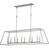 Quorum 654-10-64 Transitional Ten Light Pendant from Gabriel Collection in Pewter, Nickel, Silver Finish, 54.00 inches