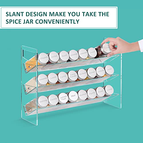 YestBuy Spice Rack Organizer for Countertop, Acrylic Spice Rack, 3 Tier