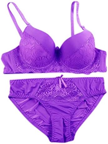 Jancure Thin Lace Large Size Adjustable Push-ups Bra with Panty Set