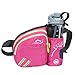 sunhiker Outdoor Waist Bag, Sports Water Resistant Waist Pack with Water Bottle (Not Included) Holder, Running Belt Bag Pouch Fanny Pack for Hiking Running Cycling Camping Climbing Travel(609/Pink)