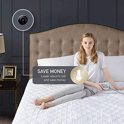 Premium Electric Heated Mattress Pad King Size Dual Control | Quilted Cotton Top Bed Warmer with 20 Heat Setting & Auto Shut Off |Relieve Sore Muscles/Joints - Thumbnail 2