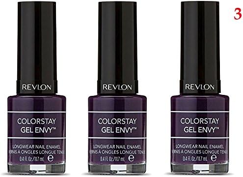 (Pack of 3) - VALUE PACK! - MIX of Revlon Colorstay Gel Envy Longwear Nail Enamel, 450 High Roller 0.4 Fl Oz