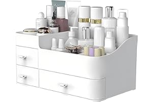 ONXE Makeup Organizer with Drawers,Large Capacity Bathroom Organizer and Storage,Vanity,Large Bathroom Countertop,Bedroom Storage for Skincare,Cosmetics,Perfume,Brushes,Eyeshadow,Lipstick, Nail Polish
