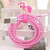 Tospania DIY Cartoon Style Spiral Wire Protectors/Cable Wrap/Wire Organizers for Apple Lightning Cables/Samsung and other Tablet Charging Cables/Earphone Cords and More-(Barbie Horse)