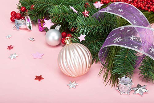 AMS 40mm/28ct Christmas Ball Mini Plating Ornaments Tree Collection for Holiday Parties Decoration (1.57''，Champagne) - Thumbnail 4