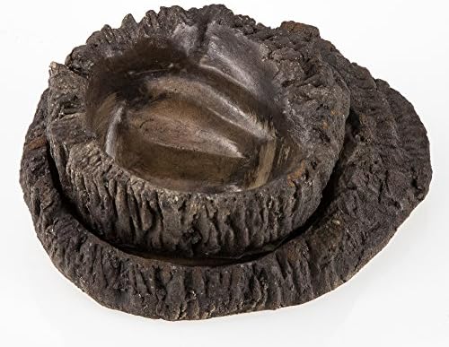 Acuami bowl set for terrariums – Food bowl and water bowl for reptiles, geckos, tortoises, snakes – Accessories in wood look