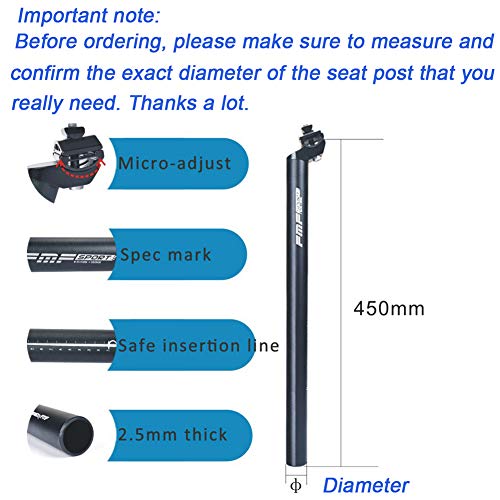 UPANBIKE Bike Bicycle Seatpost MTB Replacement Extra Long 17.7inch