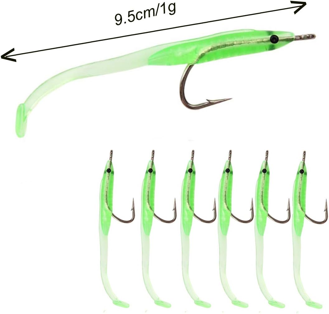 Hunting Hobby Fishing Soft Curly Worm Bait -6 Pieces