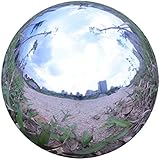 Durable Stainless Steel Gazing Ball, Hollow Ball Mirror Globe Polished Shiny Sphere for Home Garden (8 Inch)