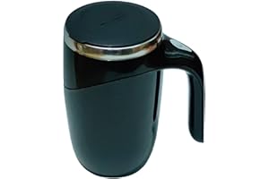 HUEDIMBOENE Automatic Magnetic Stirring Coffee Mug, Rotating Home Office Travel Mixing Cup, Funny Electric Stainless Steel Self Mixing Coffee Tumbler, for Coffee, Milk, Cocoa, Tea, Beverages, Gift, Black