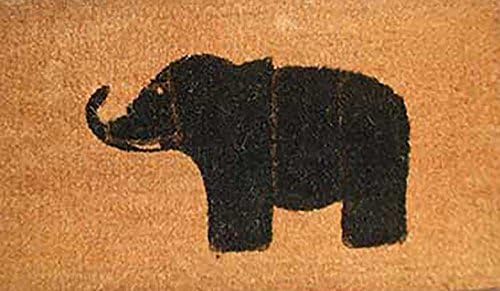Happy House Door Mats, 27.2" L x 16.1" W x 1" Thickness, (Machine Woven) Brush Mats - Elephant