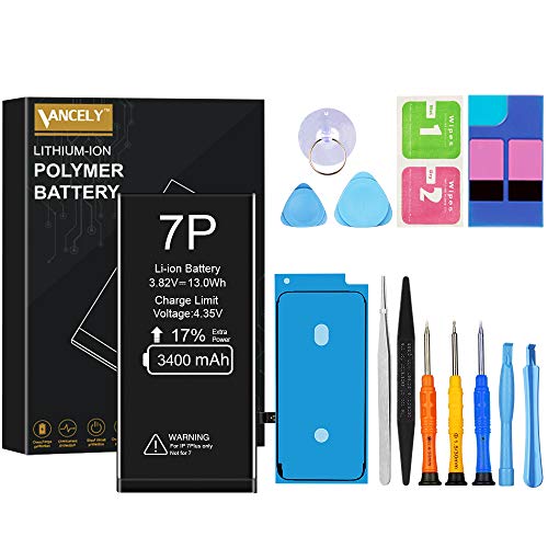 Vancely Battery Compatible for iPhone 7 Plus, 3400mAh Higher Capacity Replacement Battery, Upgrade Multi-Protection, with Professional Replacement Tool Kit and Instructions -[24 Months Warranty]
