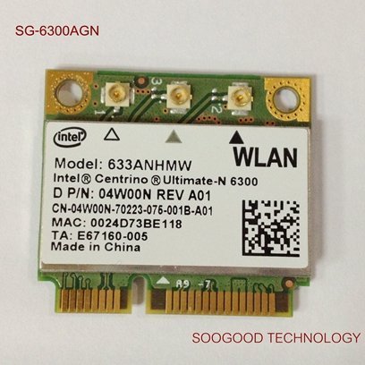 Ultimate-n 6300AGN For Intel Half Pci-e Card 633anhmw 802.11a/b/g/n 2.4 Ghz and 5.0 Ghz Spectra 450 Mbps Support WIDI