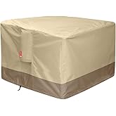 SheeChung Gas Fire Pit Cover Square - 600D Heavy Duty Patio Outdoor Fire Pit Table Cover with PVC Coating,100% Waterproof,Air Vents,Fits for 29/30/31/32 inch Fire Pit/Table Cover (32”L x 32”W x 24”H)