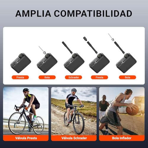 COOSPO X1 Mini Electric Bike Pump Max 120PSI Mini Electric Pump, Fast Inflation for Presta and Schrader Valve, Compact for E-Bike, Mountain Bike, City Bike