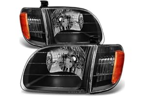 AKKON - For [Black] 2000 2001 2002 2003 2004 Toyota Tundra Regular | Access Cab Headlights w/Corner Lights Pair