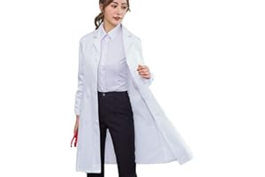 Lab Coat for Women Men Long Sleeve Classic Fit Scientist Costume Coat Unisex Adult Halloween Costumes