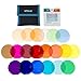 Rogue Grid Gels - Circular Lighting Filters for Rogue Grid - Printed for Easy Identification - 20 Gel Colors - Also Compatible with Round Flash Head Magnetic Light Modifiers (not included)