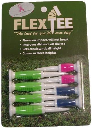 Flex TeeFlorescent Colors - 8 Pack Golf Tees - 3 Different Heights