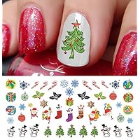 Christmas Holiday Assortment Water Slide Nail Art Decals Set #6- Salon Quality 5.5" X 3" Sheet!