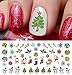 Christmas Holiday Assortment Water Slide Nail Art Decals Set #6- Salon Quality 5.5