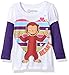 Curious George Toddler Girls' Short Sleeve T-Shirt Shirt, White/Grape Violet, 2T