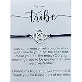 Infinity Collection Tribe Bracelet, Best Friend Gift, Adjustable Silver Stainless Steel Celtic Knot Friendship Cord Bracelet for Her and Friends