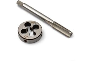 HSS Tap & Die Set 0.305-32 (0.305x32) for Tire Valve Stem Repair,3 Groove High Speed Wire Taper,8V1-32 Thread 72Mm Length