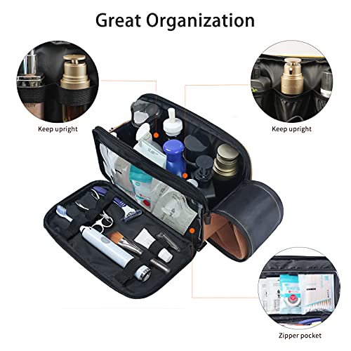 Mens Toiletry Bag, Travel Toiletry Organizer Dopp Kit Waterproof Shaving Bag for Toiletries Accessories,Brown 2 Mens Toiletry Bag, Travel Toiletry Organizer Dopp Kit Waterproof Shaving Bag for Toiletries Accessories,Brown