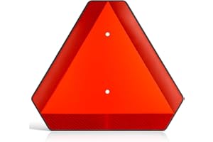DXSIGN Slow Moving Vehicle Safety Sign,Slow Moving Vehicle Triangle Sign,Plastic 14"x16" Engineering Grade Reflective for Golf Cart (Plastic)