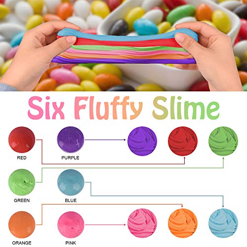 X-GORSON 6 Colors Fluffy Butter Slime, Scented Slime Cotton mud, Super Soft and Non-Sticky Kids Slim - //coolthings.us