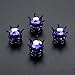 OTOSTAR Pure Handmade Bling Bling Rhinestones Tire Valve Stem Caps 4 Pack (Black/Dark Purple)