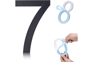 HOIUTER 6 Inch Self-adhesive House Numbers,Stainless Steel House Number for Outside,Big Modern House Numbers, Garden Door Address Numbers for House, 911 Visibility Signage(7)