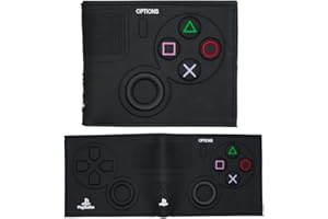 JTao-tec Silicone Surface Material with Classic Game Gamepad Design, Cool Wallet for Boys teen Slim Leather Bi-Fold Wallets (PS-black 2)