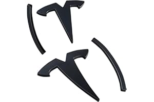 Kasato Model Y Front Trunk/Rear Trunk Logo Sticker Cover Emblem Badge Decals 3PCS/Set for Tesla Model Y Accessories(Matt Blac