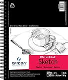 Canson Artist Series Universal Sketch Pad, 9"X12" Side Wire