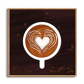 Framed Canvas Home Artwork Decoration Coffee Canvas Wall Art for Living Room, Bedroom - 16x16 inches