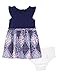Nautica Girls' Combination Dress with Woven Print Skirt