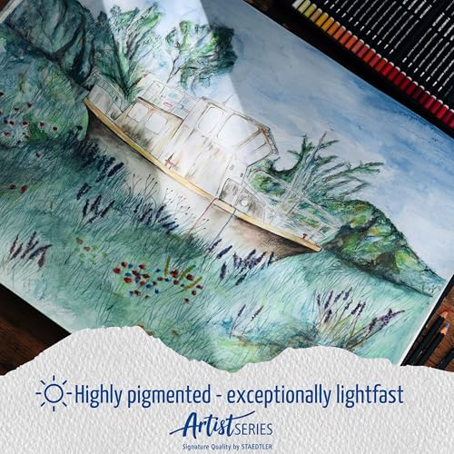 STAEDTLER Yellow-Orange Watercolour Pencil – Water Soluble Art Pencil with Hexagonal Design – 3.6 mm Lead, High Colour Intensity and Light Fastness