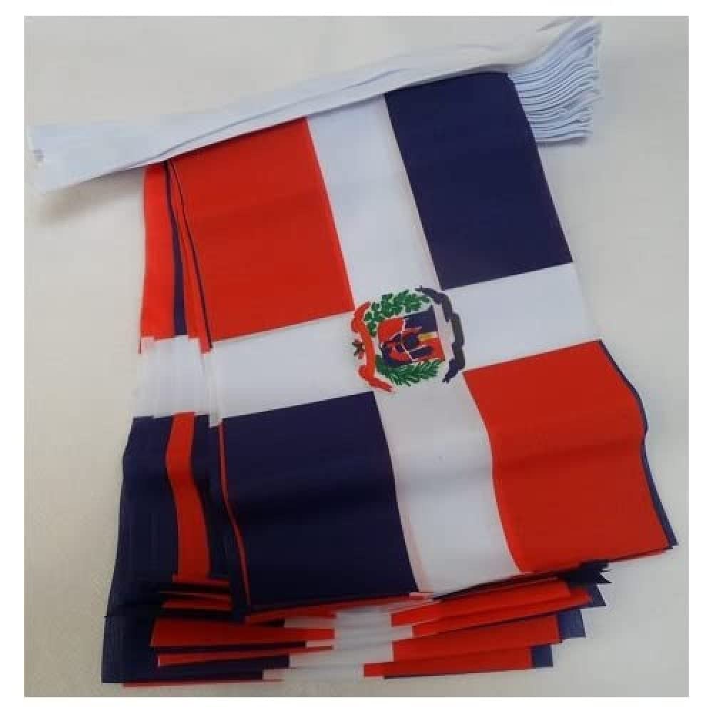 AZ FLAG - Dominican Republic Bunting Flag - 40 Ft Garland with 20 Dominican Flags 18'' x 12'' - 100% Polyester String Pennant - 12 meters