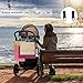 Baby Stroller Organizer Jogger Accessories with Cup Holder,Non-Skid Wide Velcro, Fits All Strollers, Bonus Two Packs Stroller Hooks for Moms