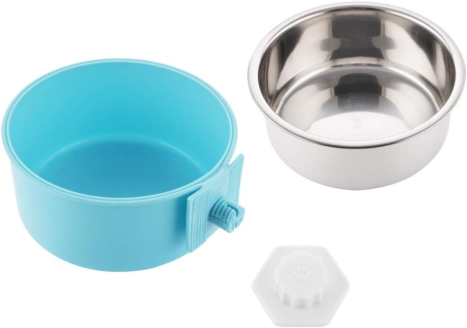 MOACC Crate Dog Bowl, Removable Stainless Steel Hanging Pet Cage Bowl Food & Water Feeder Coop Cup for Cat Puppy, Birds, Rats - Image 4