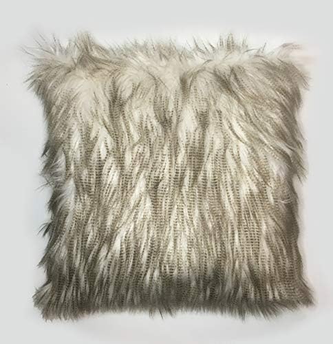 KyraHome 20x20 inches Squirrels Decorative Faux Fur Throw Pillow Covers, Cushion Case for Sofa, Couch Bed Chair, 1 Pack, Oeko-Tex Certified (Squirrels Colour)