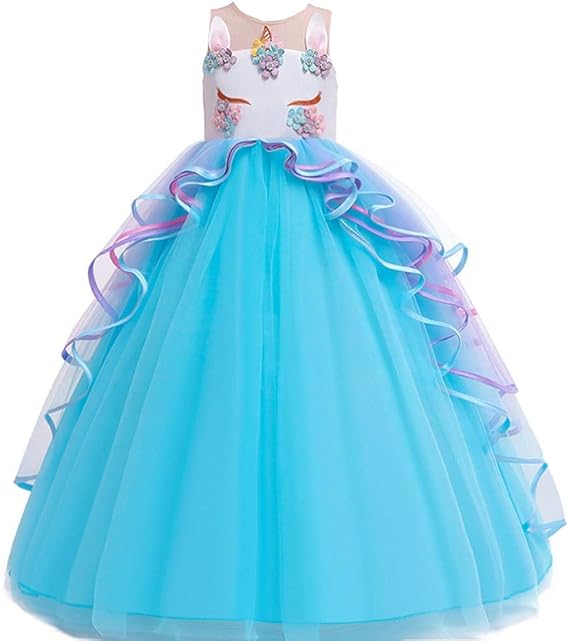 Seasail Girls Unicorn Princess Dress 2020 Elegant Long