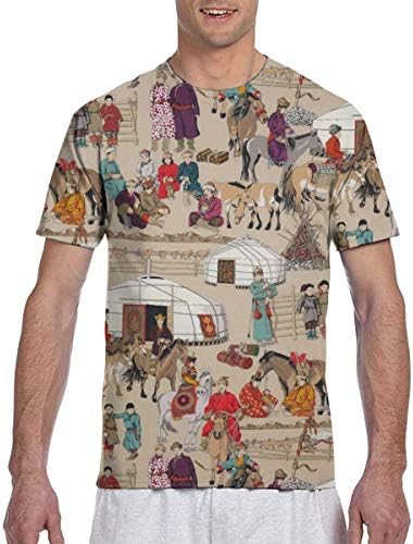Chinoiserie Chinese Element Ancient Mens 3D Print Short Sleeve T-Shirt Casual Graphic Tee