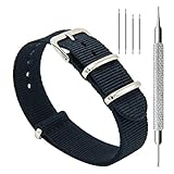 CIVO HY00054 Watch Bands - NATO Premium Ballistic Nylon Watch Strap Stainless Steel Buckle - Black/Crimson