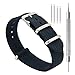 CIVO Watch Bands Premium Ballistic Nylon Watch Strap Stainless Steel Buckle (Black, 18mm)